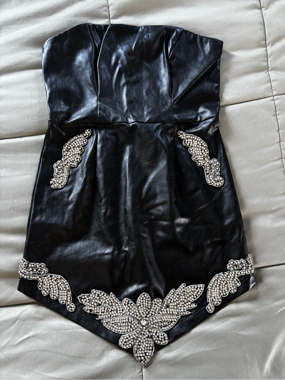 Strapless Leather Dress